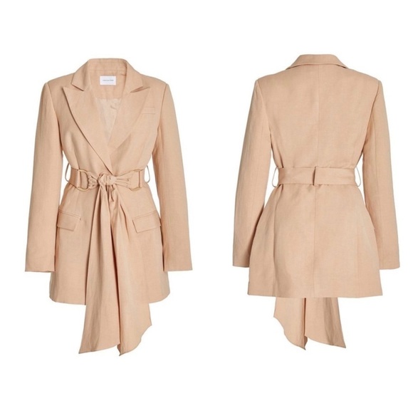 SIGNIFICANT OTHER Elora Beige Tie Waist Blazer Mini Dress Size 2 NWT - Picture 10 of 15